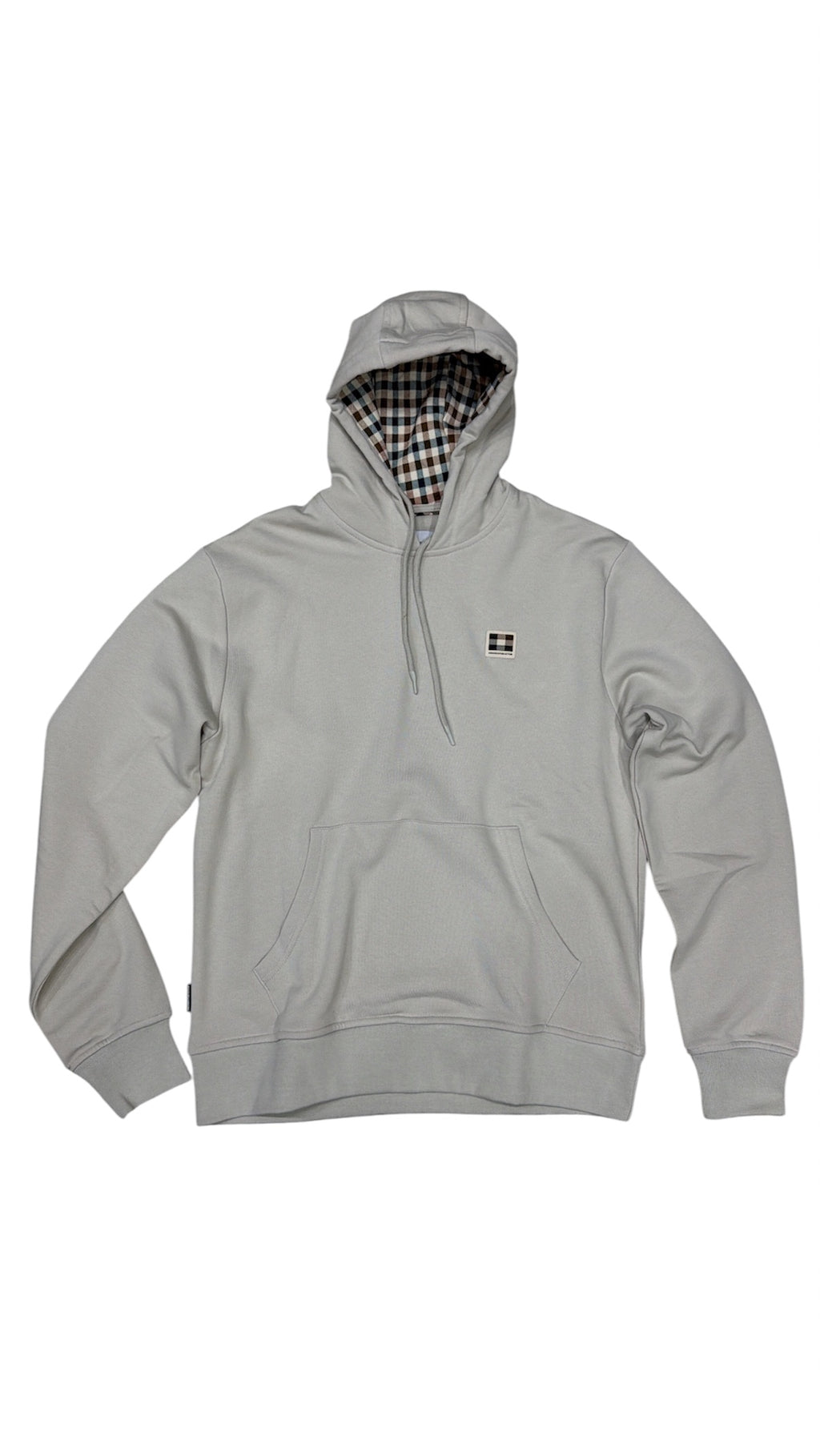 BADGE HOODIE FLEECE - BEIGE