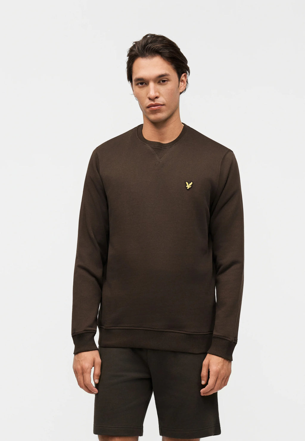 CREW NECK BRUSHBACK SWEATSHIRT - EBONY