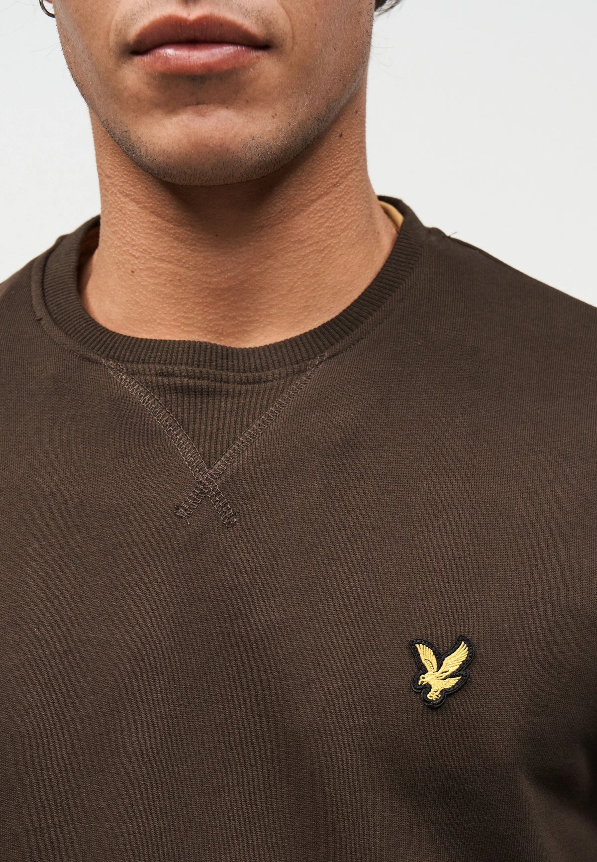 CREW NECK BRUSHBACK SWEATSHIRT - EBONY