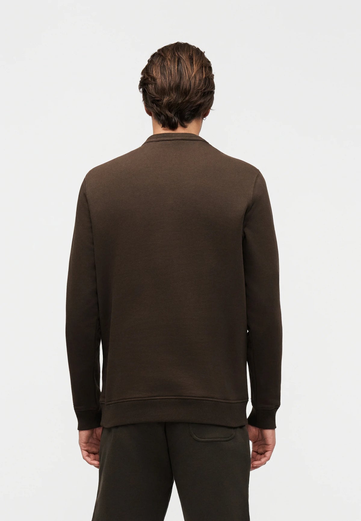CREW NECK BRUSHBACK SWEATSHIRT - EBONY