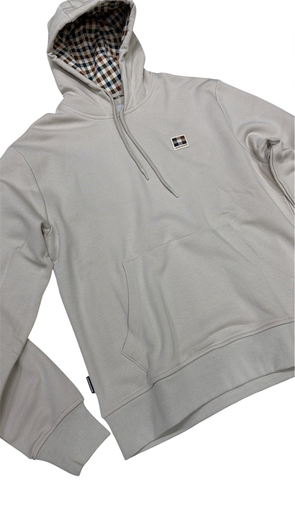 BADGE HOODIE FLEECE - BEIGE