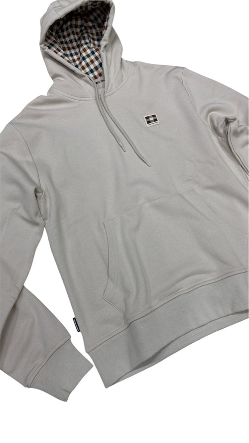 BADGE HOODIE FLEECE - BEIGE
