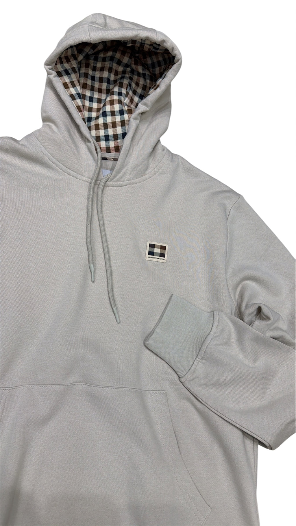BADGE HOODIE FLEECE - BEIGE