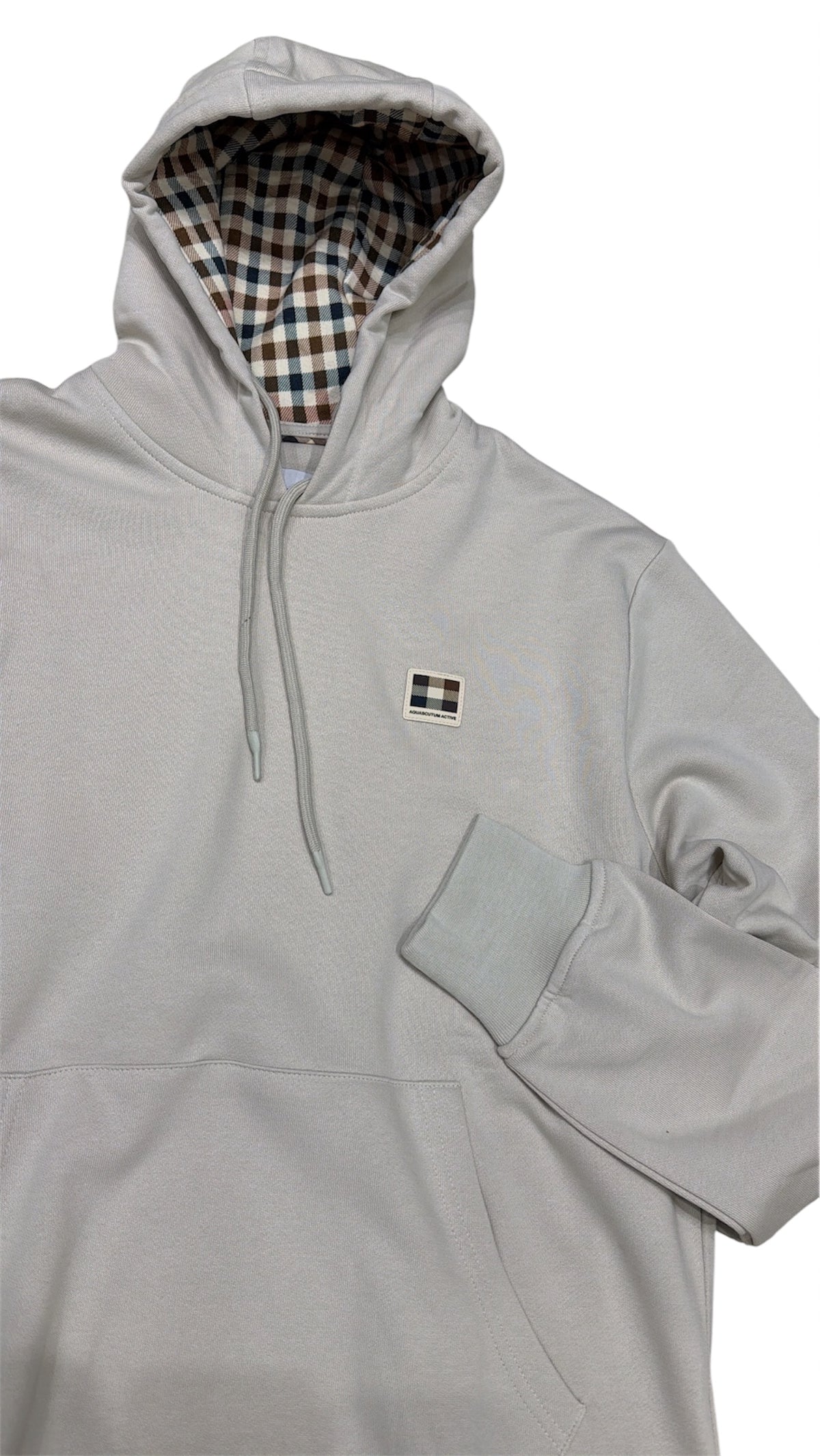 BADGE HOODIE FLEECE - BEIGE