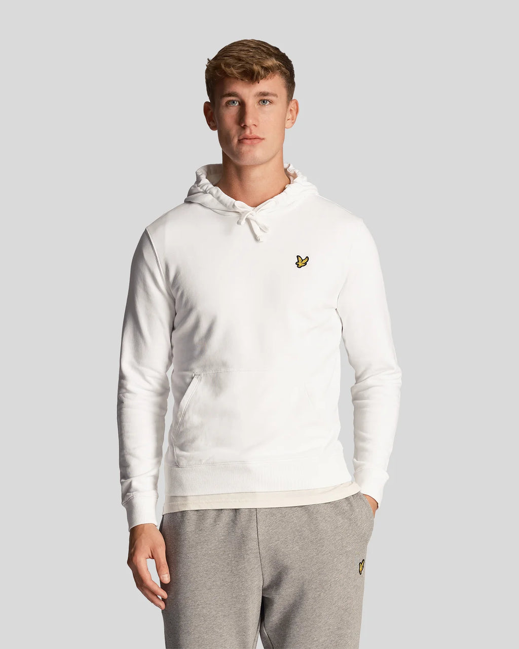 BRUSHBACK PULLOVER HOODIE - WHITE