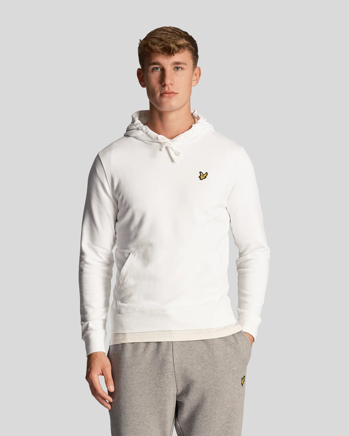 BRUSHBACK PULLOVER HOODIE - WHITE