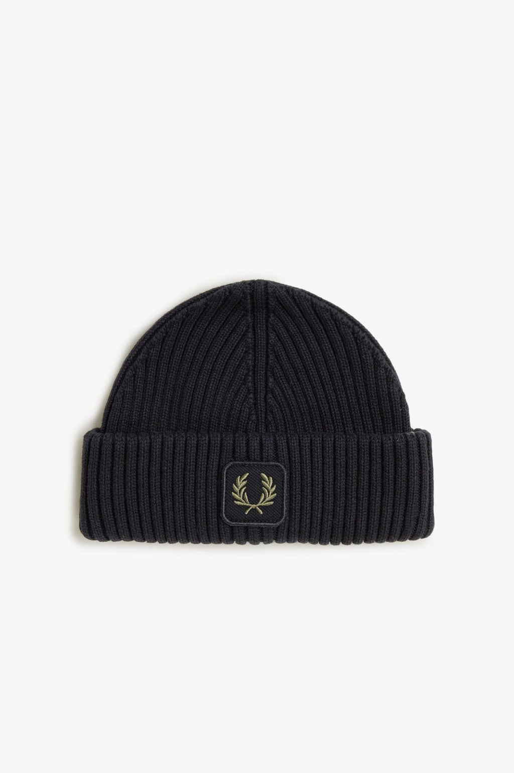 COTTON RIBBED BEANIE - BLACK
