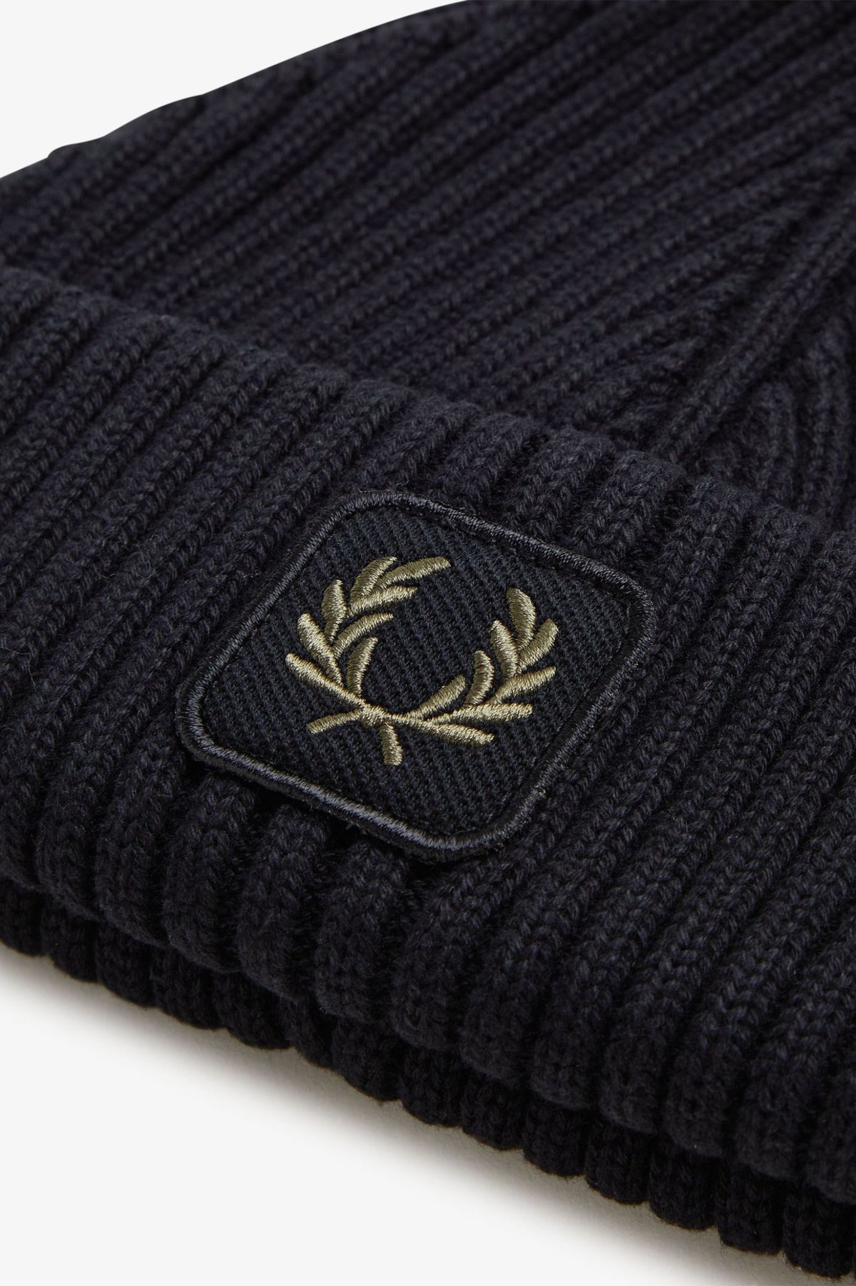 COTTON RIBBED BEANIE - BLACK