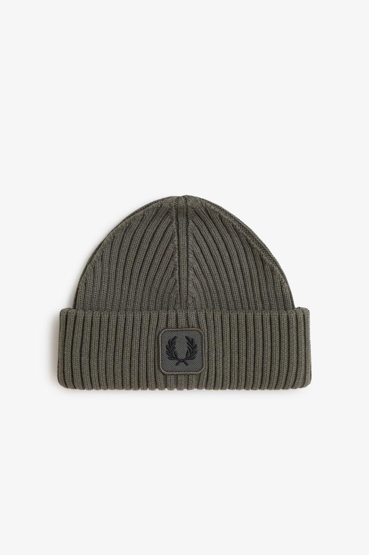 COTTON RIBBED BEANIE - FIELD GREEN