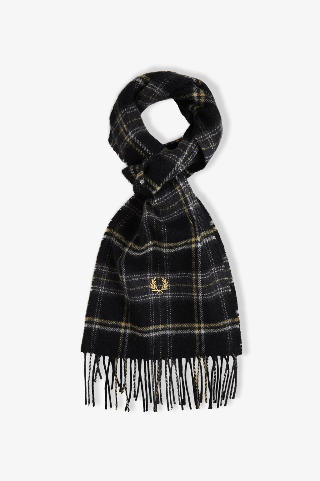 LAMBSWOOL SCARF - BLACK/CHAMPAGNE