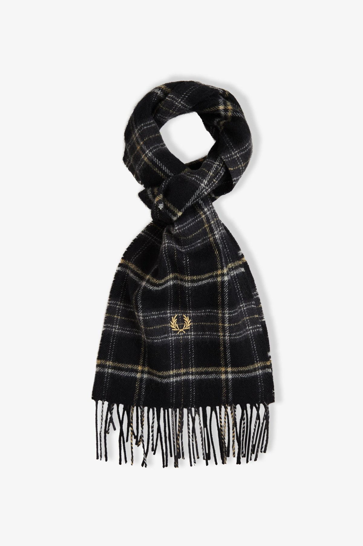 LAMBSWOOL SCARF - BLACK/CHAMPAGNE