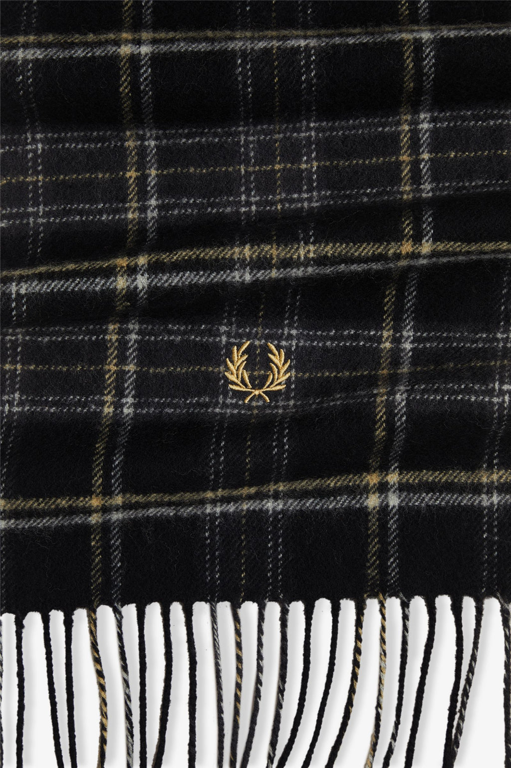 LAMBSWOOL SCARF - BLACK/CHAMPAGNE