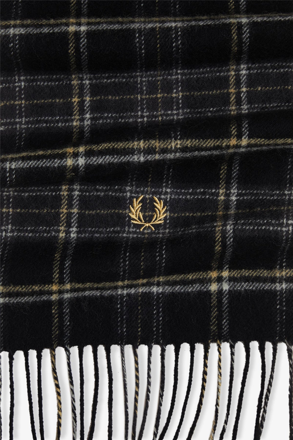 LAMBSWOOL SCARF - BLACK/CHAMPAGNE