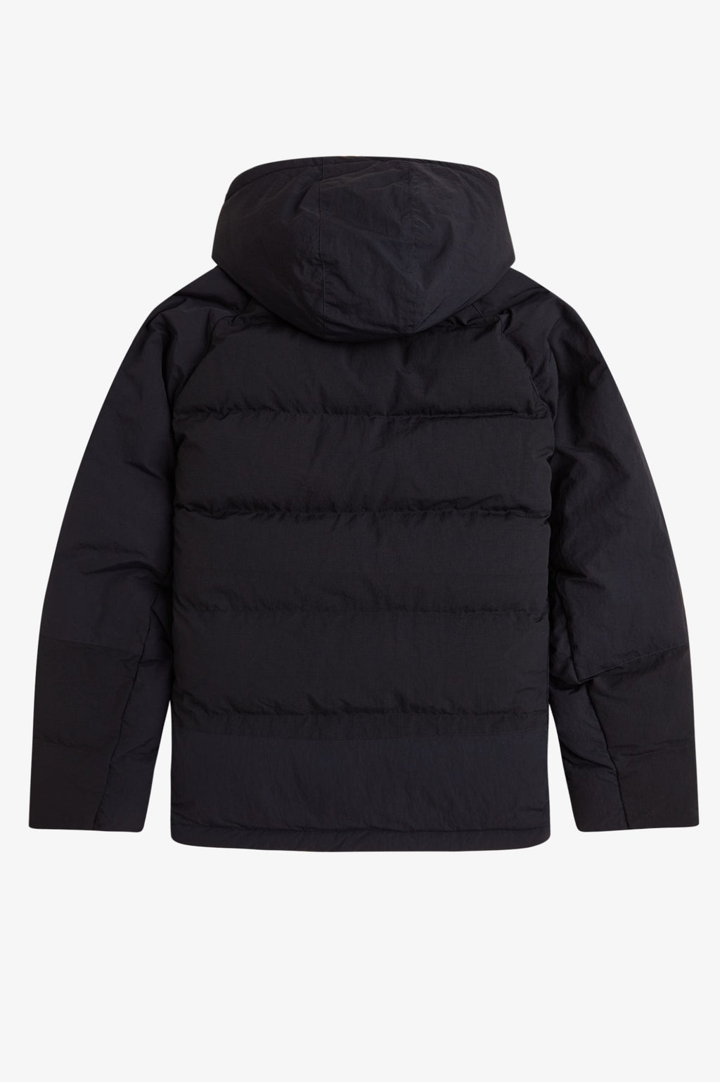FABRIC BLOCK PADDED JACKET - BLACK