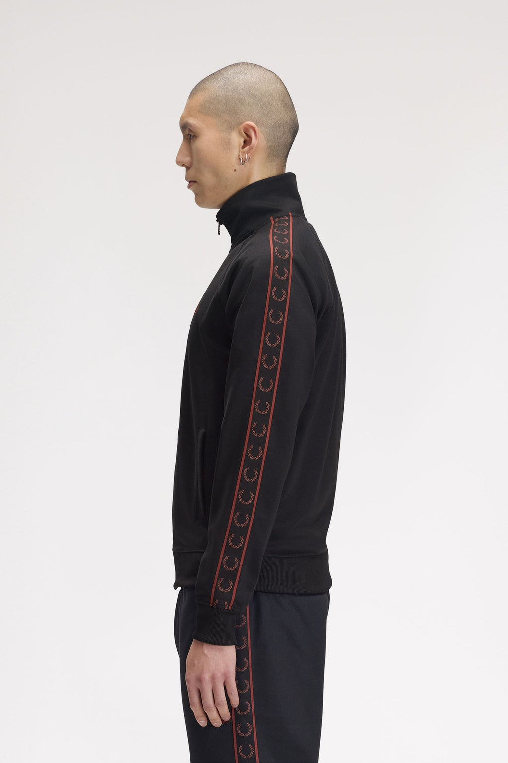 CONTRAST TAPE TRACK JACKET - BLACK