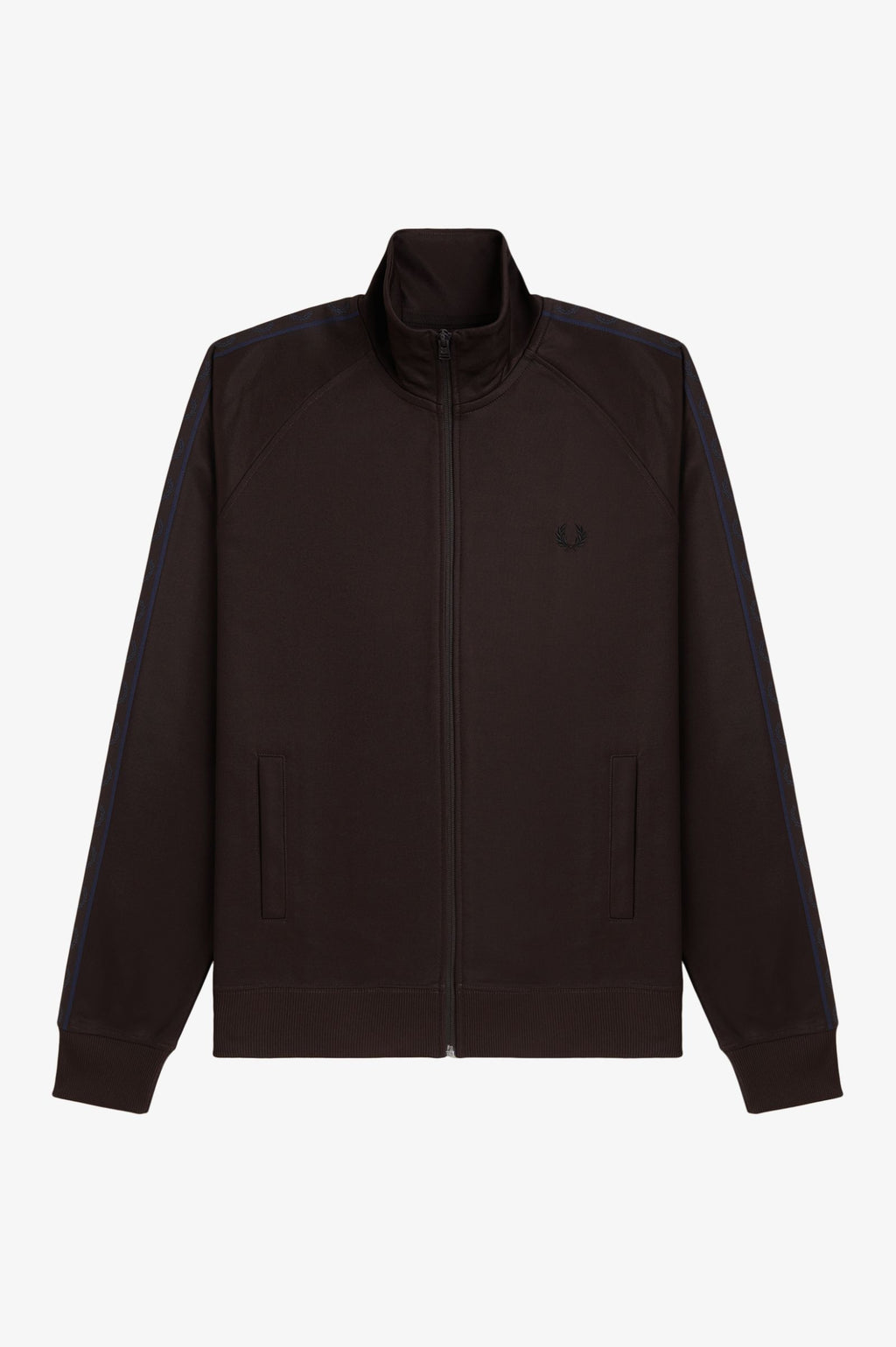 CONTRAST TAPE TRACK JACKET - RICH BROWN