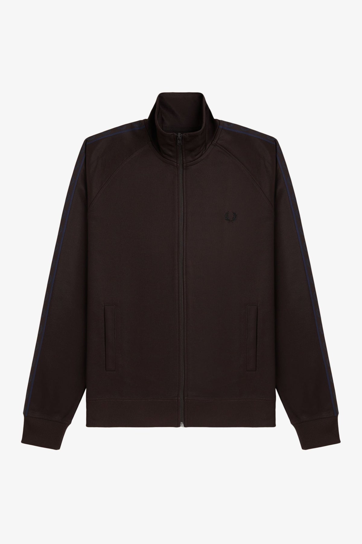 CONTRAST TAPE TRACK JACKET - RICH BROWN