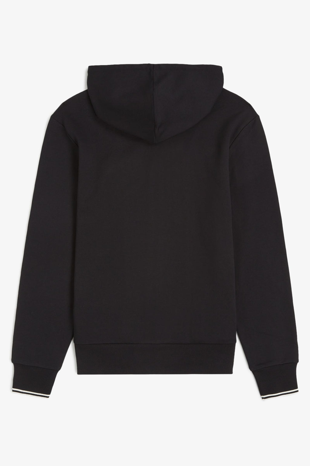 HOODED ZIP TROUGHT SWEATSHIRT - BLACK