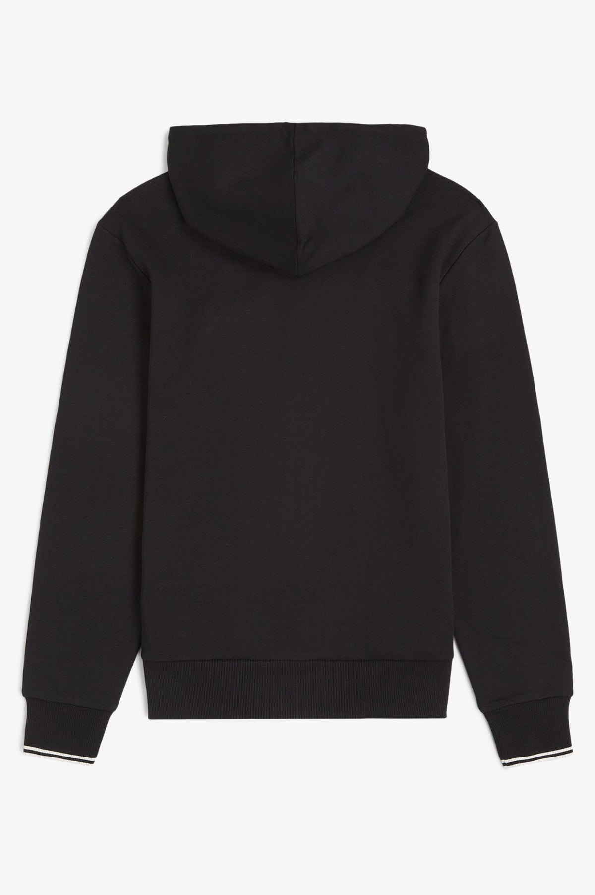 HOODED ZIP TROUGHT SWEATSHIRT - BLACK
