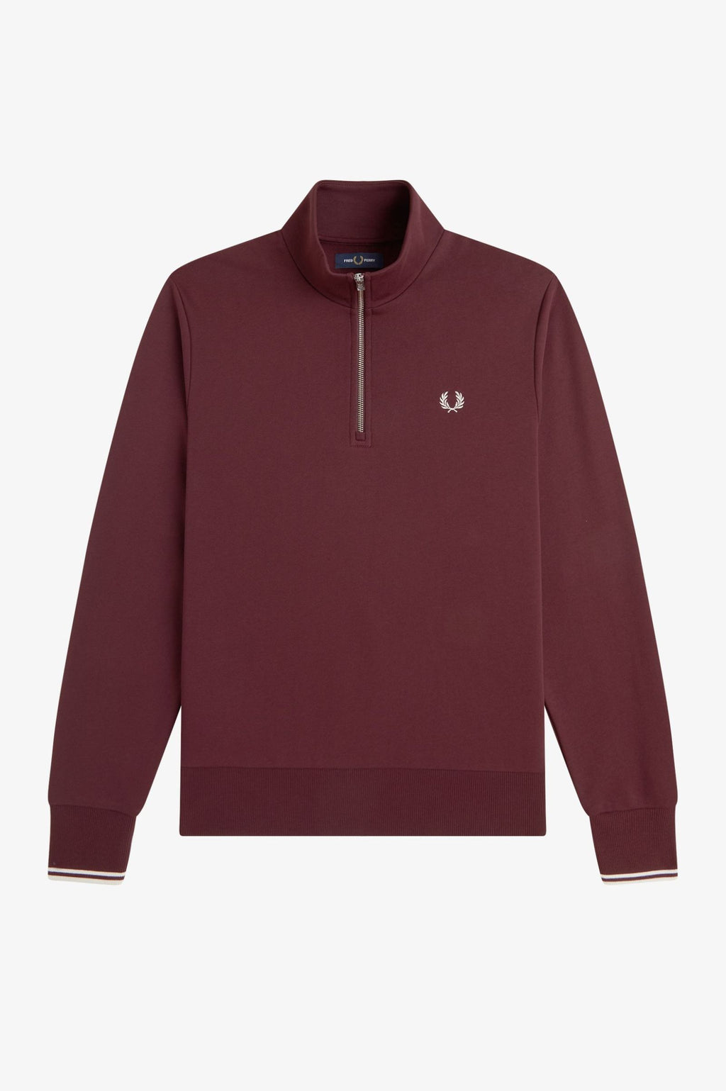 HALF ZIP SWEATSHIRT - OXBLOOD