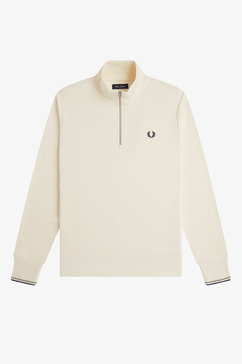 HALF ZIP SWEATSHIRT - ECRU