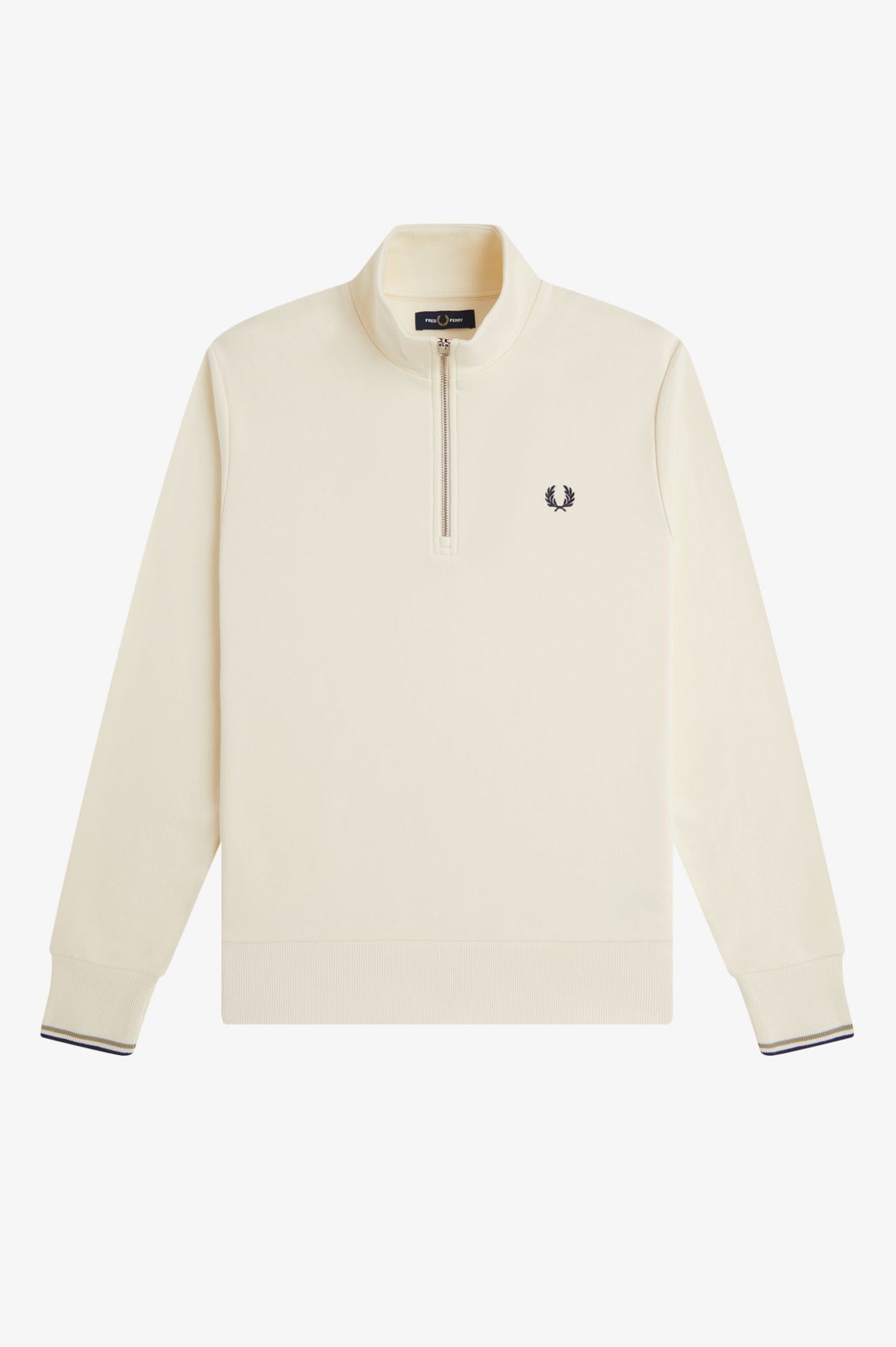 HALF ZIP SWEATSHIRT - ECRU