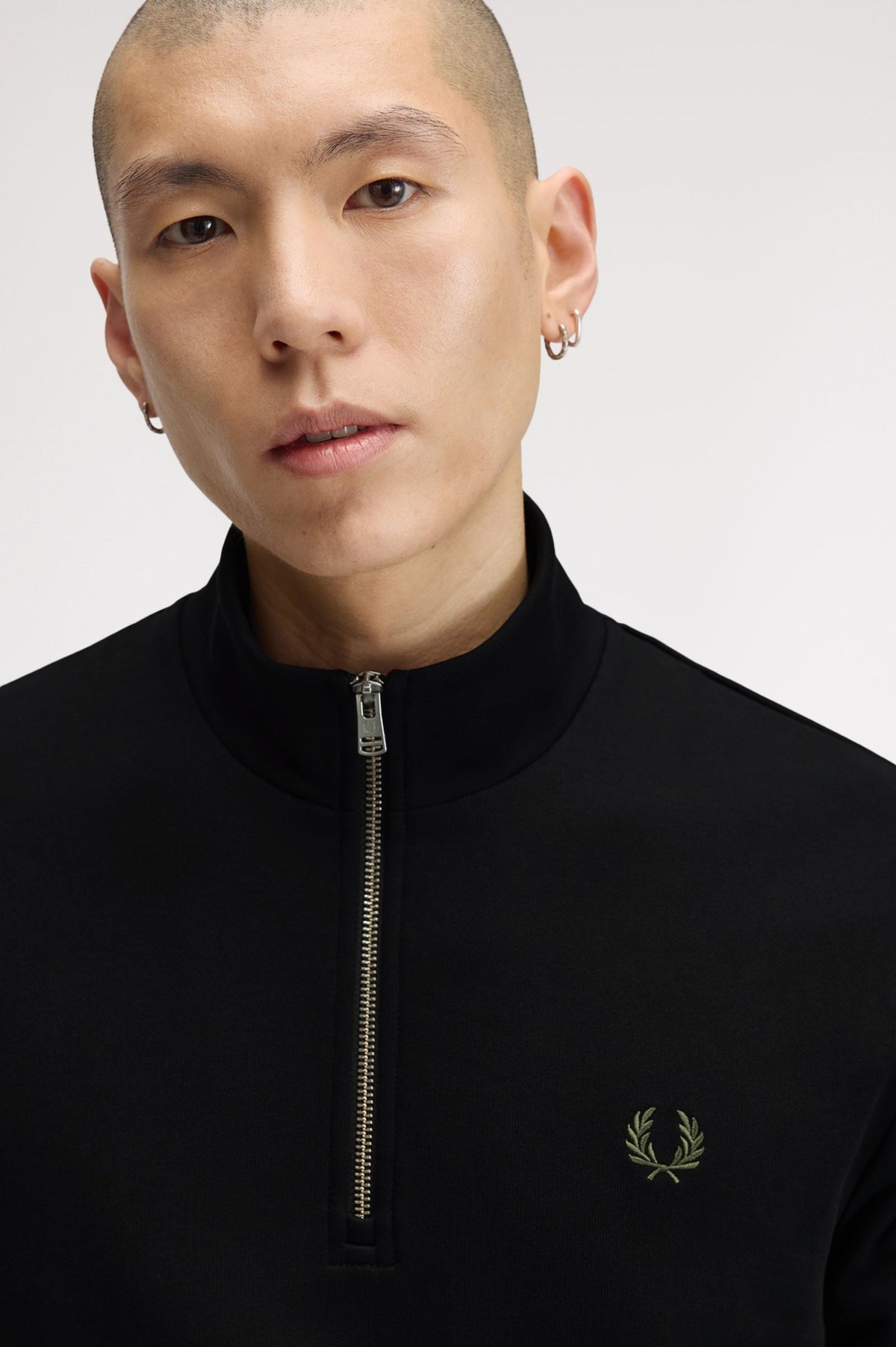 HALF ZIP SWEATSHIRT - BLACK