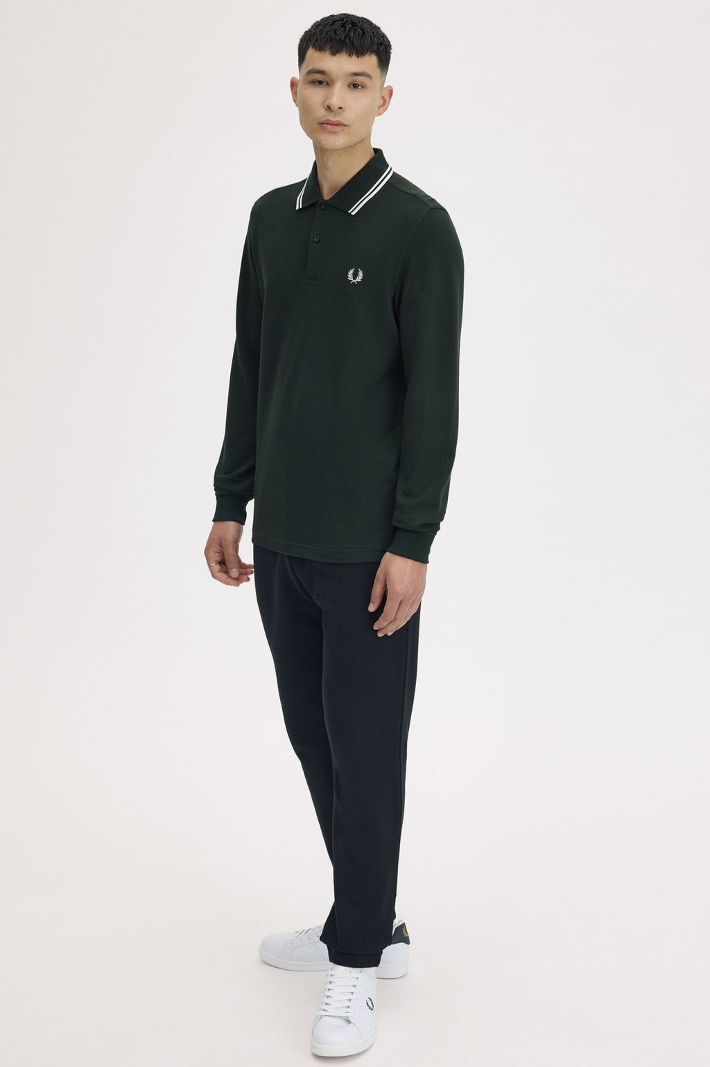 LS TWIN TIPPED SHIRT - NIGHTGREEN