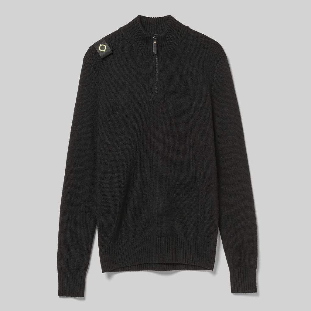 SARL QUARTER ZIP KNIT - JET BLACK