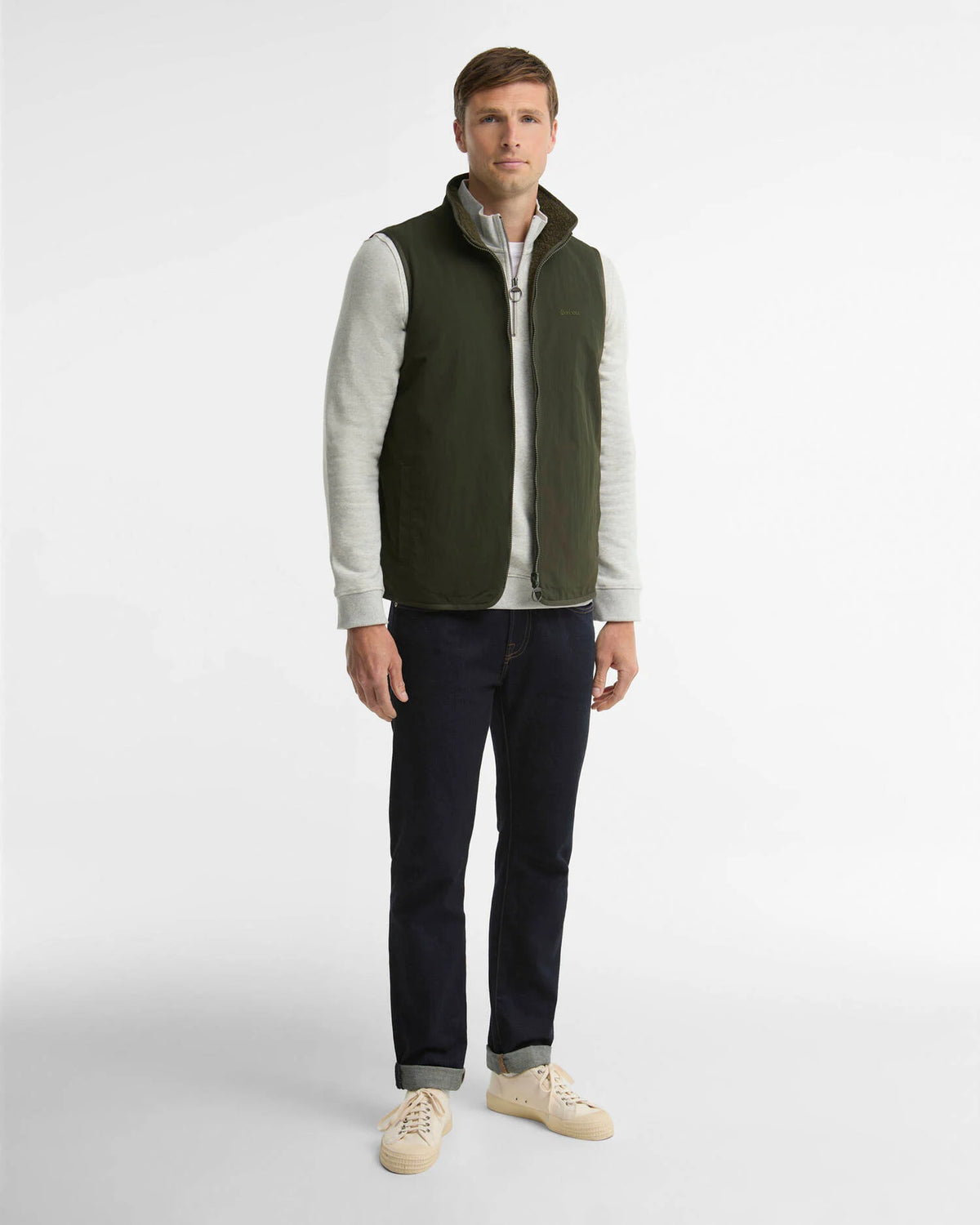 REVERSIBLE FLEECE GILET - SAGE