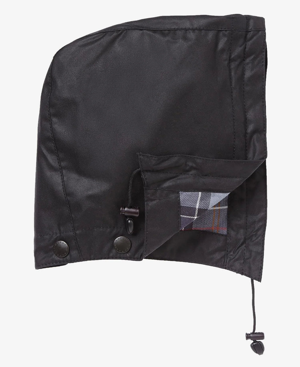 WAXED COTTON HOOD - BLACK