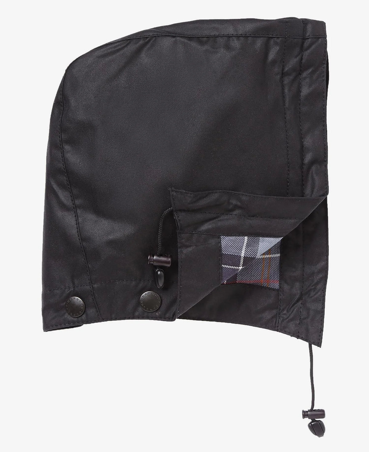 WAXED COTTON HOOD - BLACK