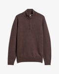 HOLDEN HALF ZIP KNITWEAR - DARK OAK