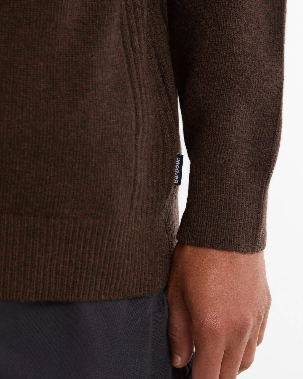 HOLDEN HALF ZIP KNITWEAR - DARK OAK