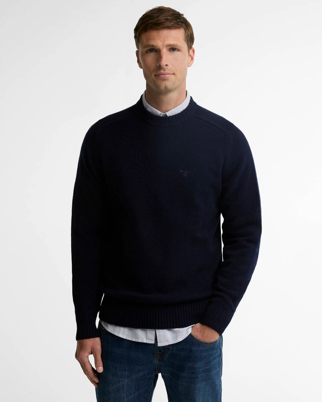 NEWTOWN CREW NECK SWEATER - NAVY
