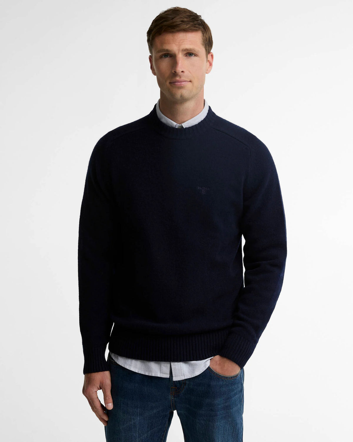 NEWTOWN CREW NECK SWEATER - NAVY