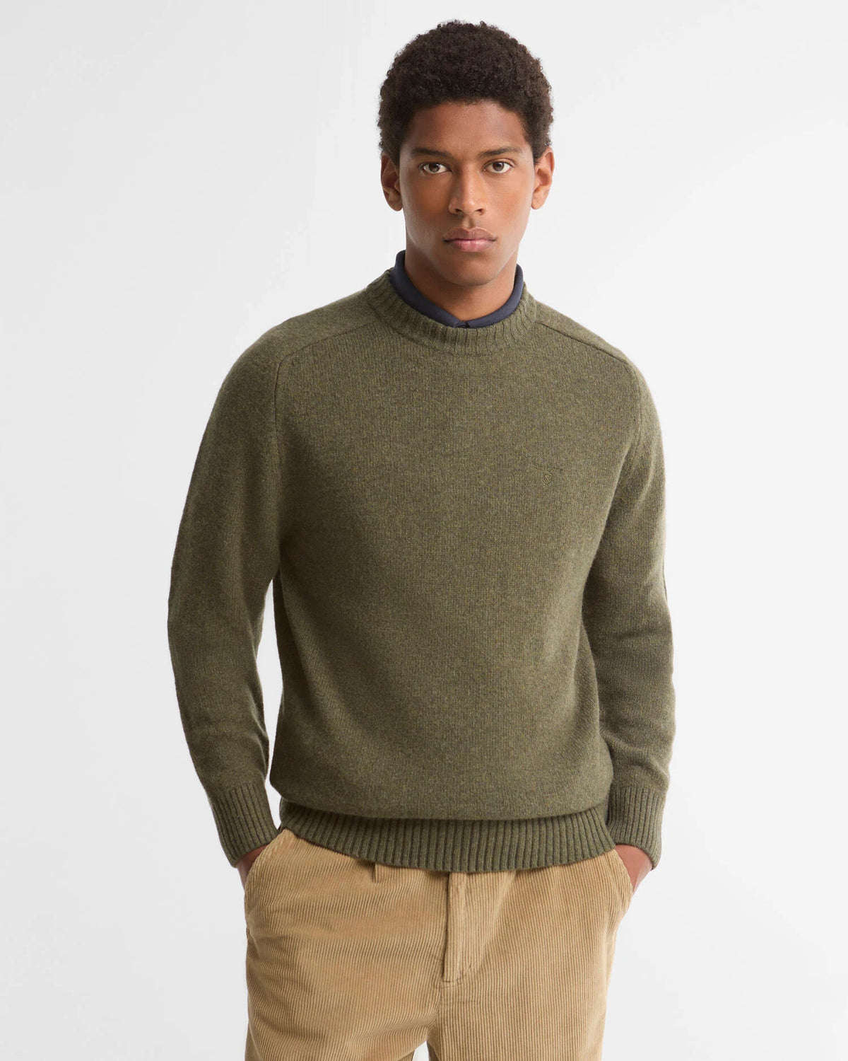 NEWTOWN CREW NECK SWEATER - MID OLIVE