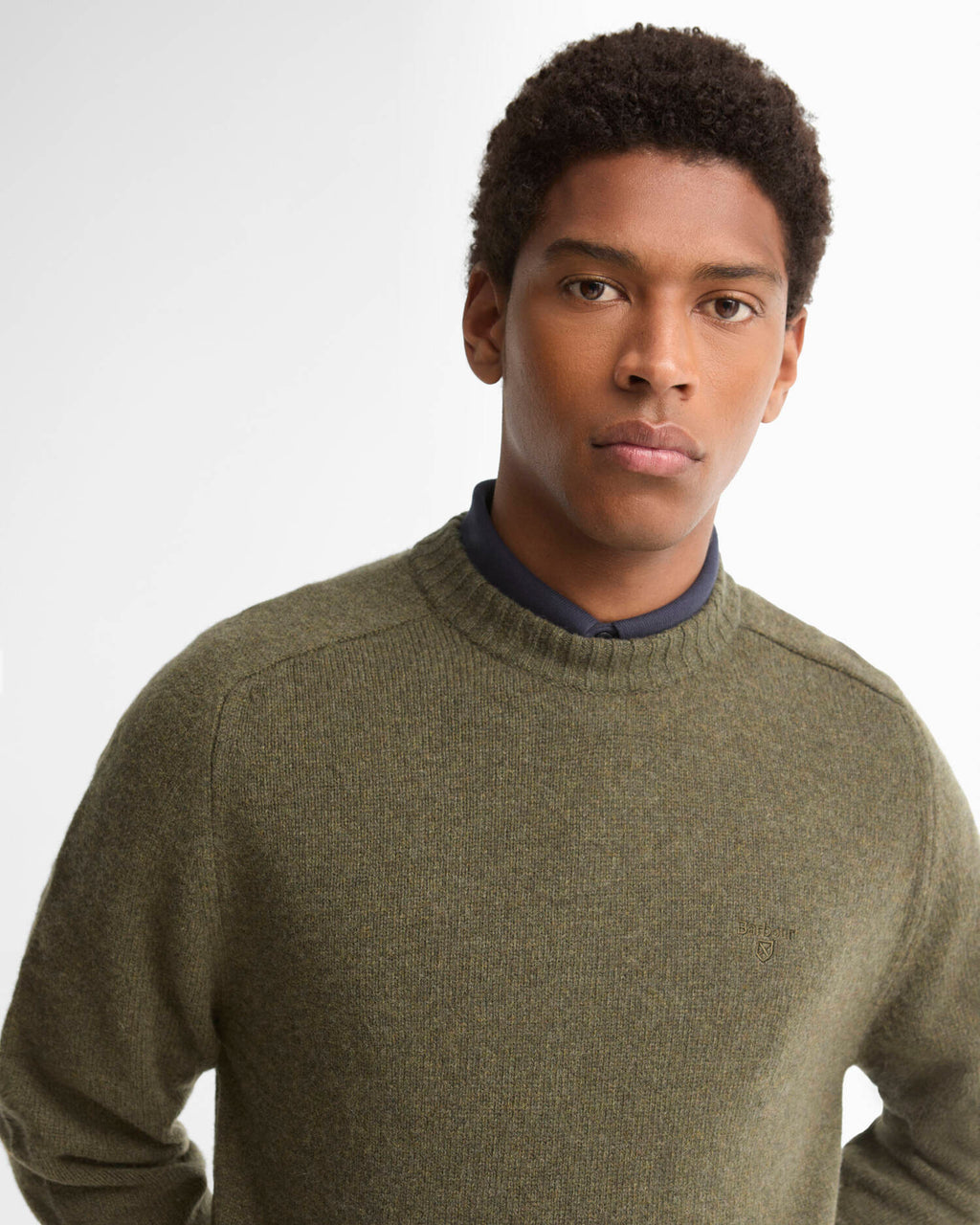 NEWTOWN CREW NECK SWEATER - MID OLIVE