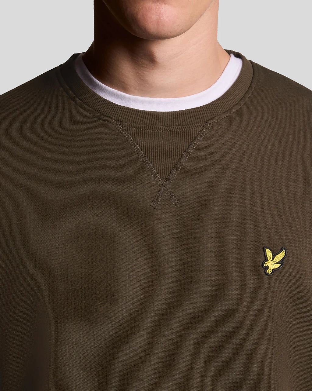 CREW NECK BRUSHBACK SWEATSHIRT - OLIVE