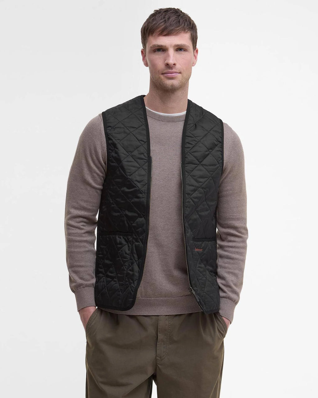 BARBOUR QUILTON WAISTCOAT/ZIP - BLACK-MODERN