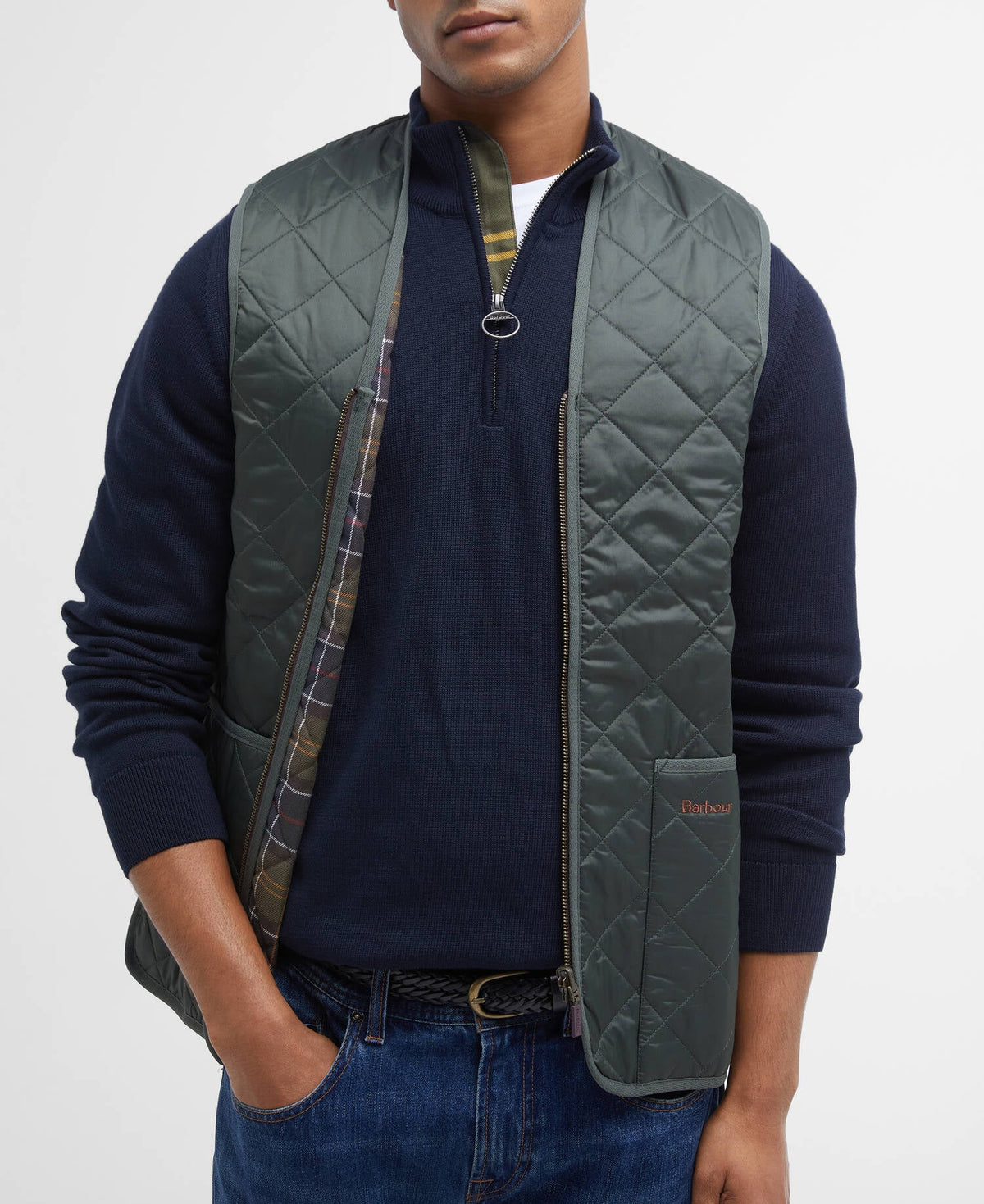 BARBOUR QUILTED WAISTCOAT/ZIP - OLIVE-CLASSIC