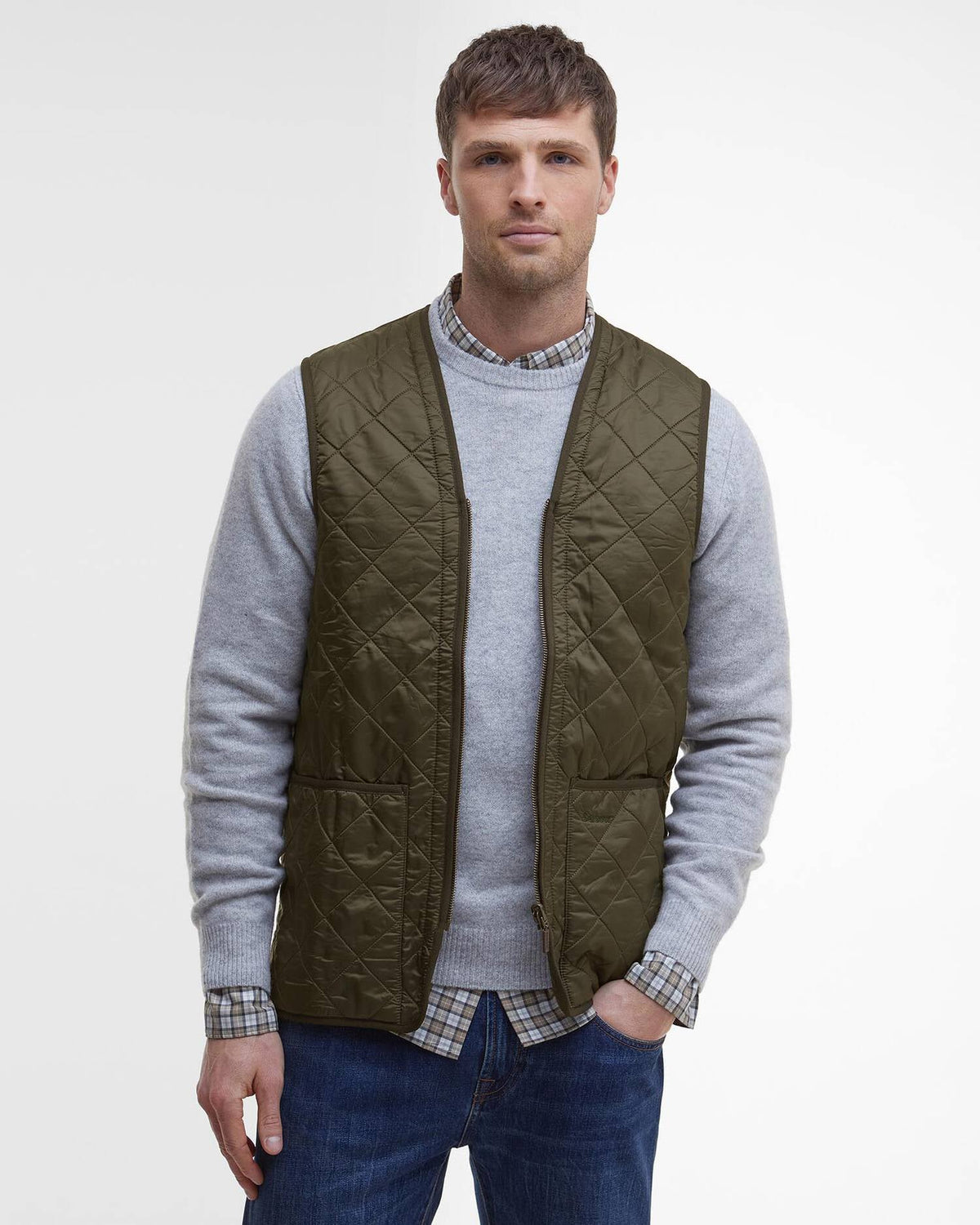 BARBOUR POLARQUILT WAISTCOAT/ZIP - OLIVE