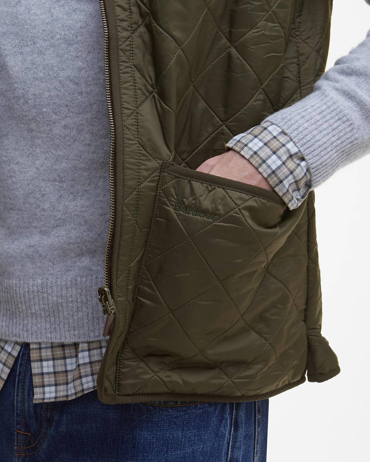 BARBOUR POLARQUILT WAISTCOAT/ZIP - OLIVE