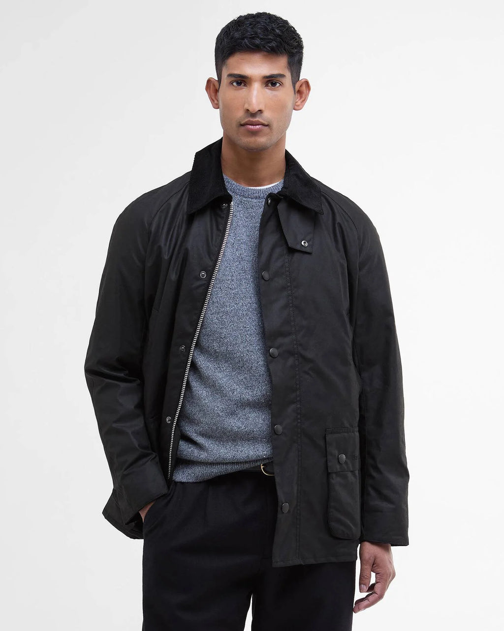ASHBY WAX JACKET - BLACK/CLASSIC