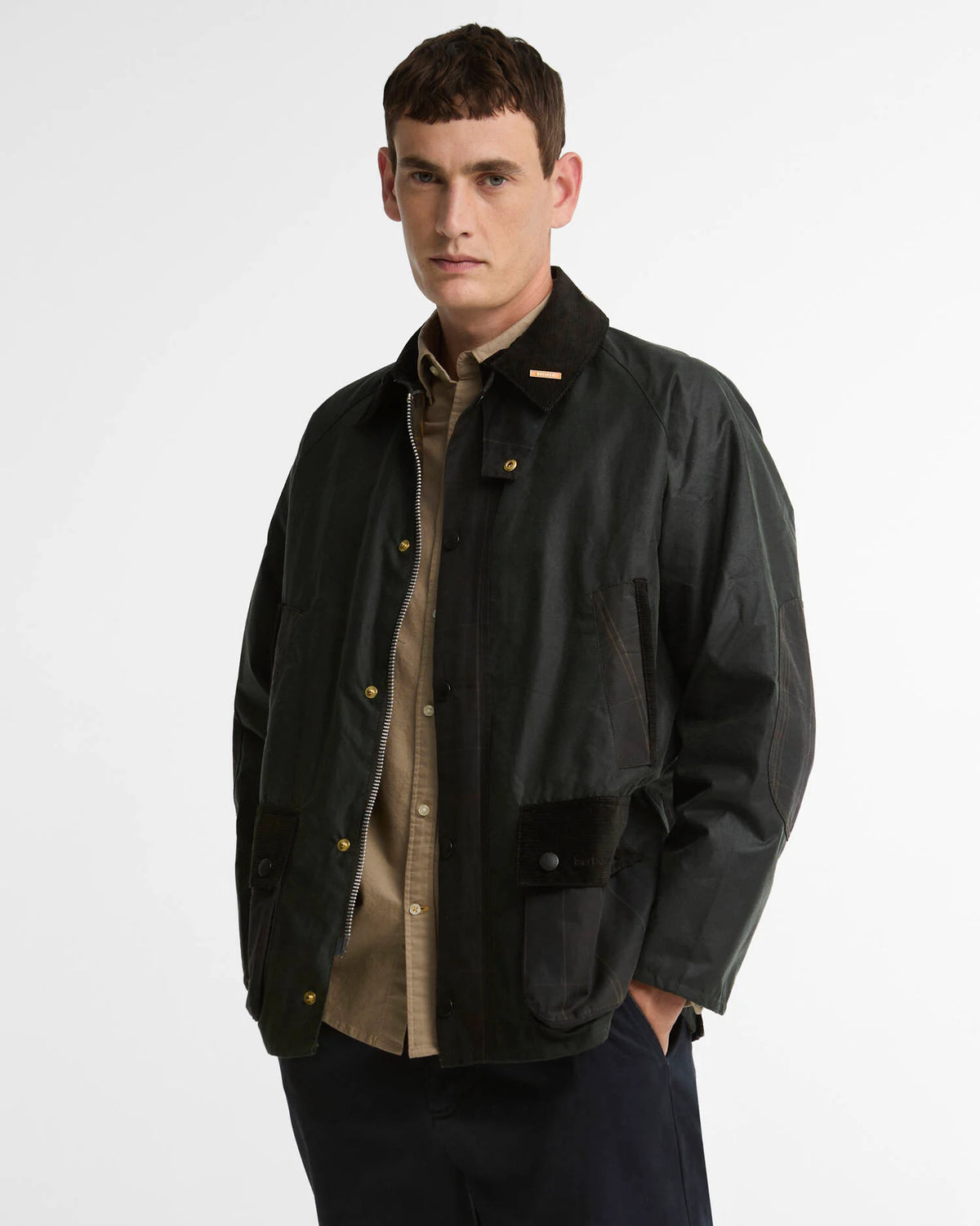 ICONS PATCH BEDALE WAX JACKET - SAGE
