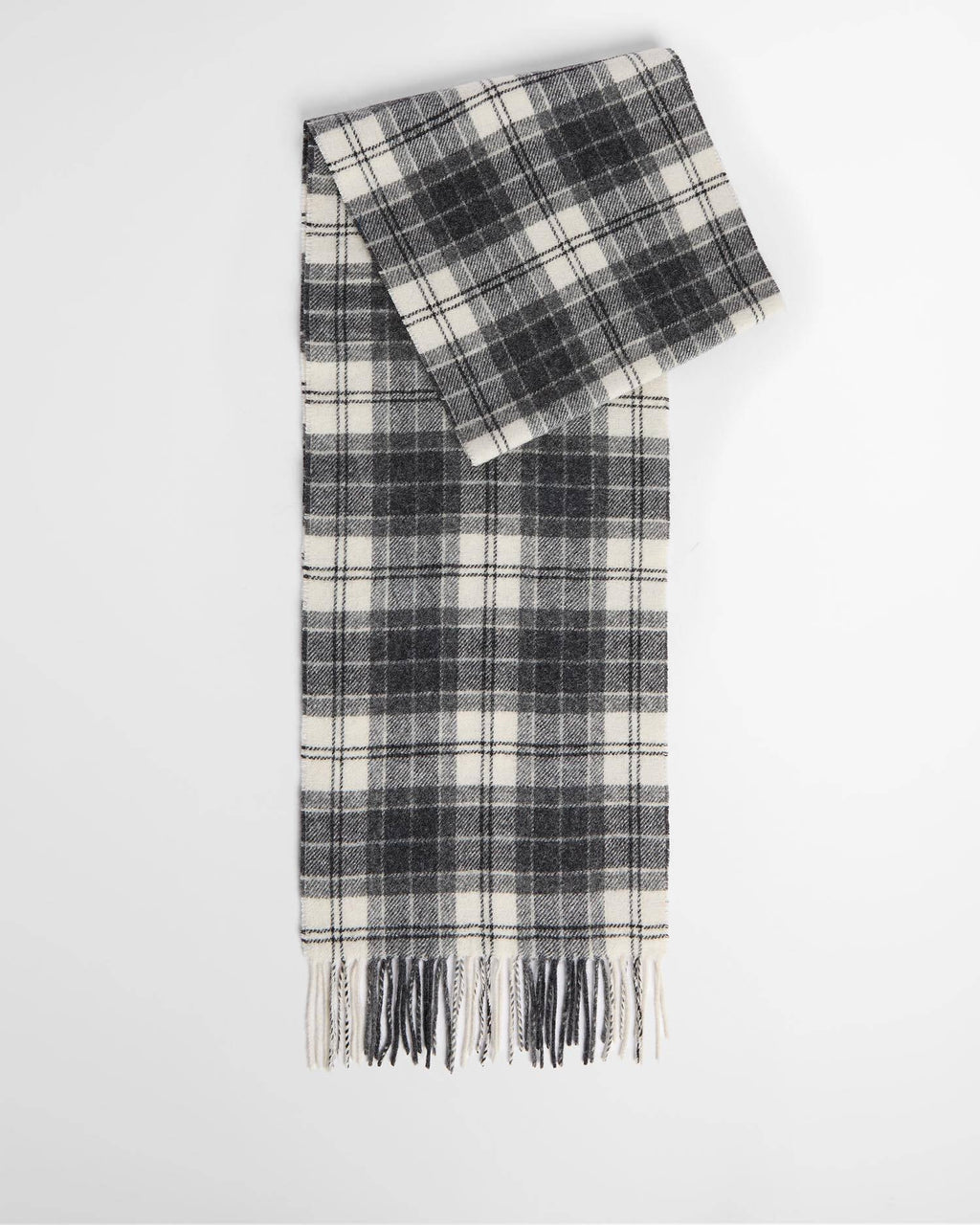TARTAN LAMBSWOOL SCARF - MONOCHROME TARTAN