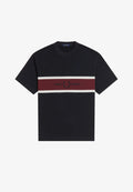 EMBROIDERED PANEL T-SHIRT-BLACK