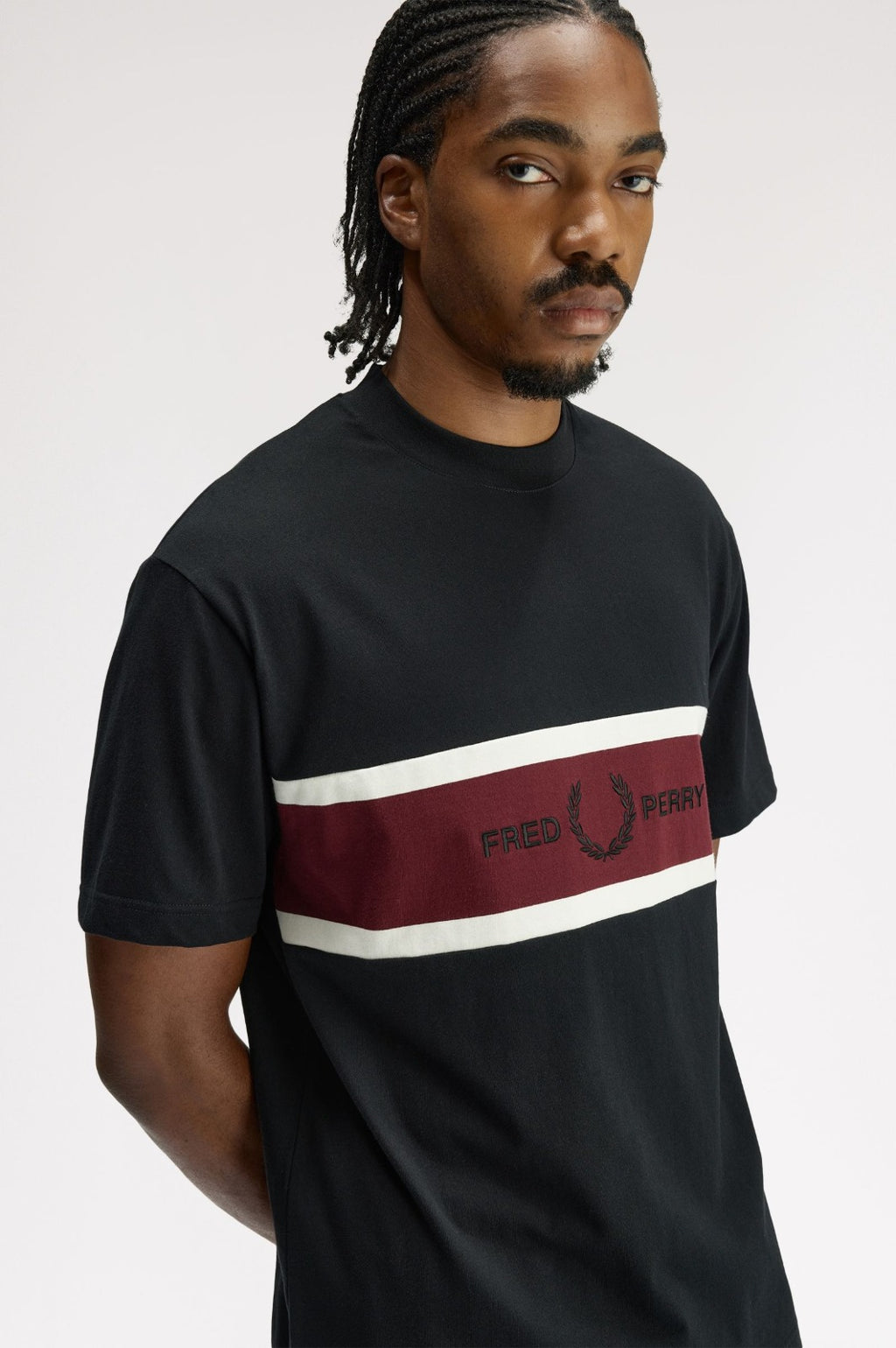 EMBROIDERED PANEL T-SHIRT