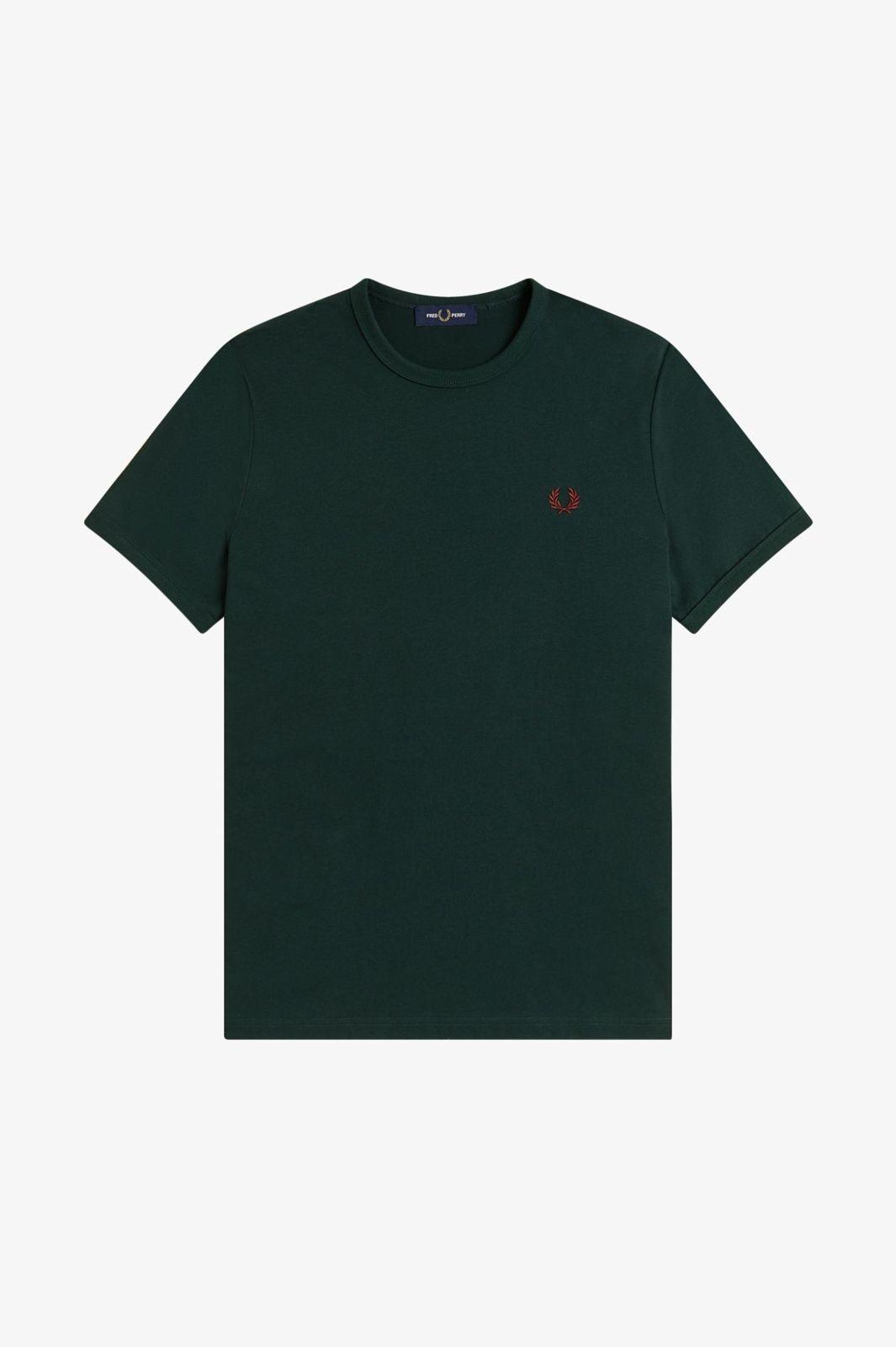 RINGER T-SHIRT-DARK GREEN