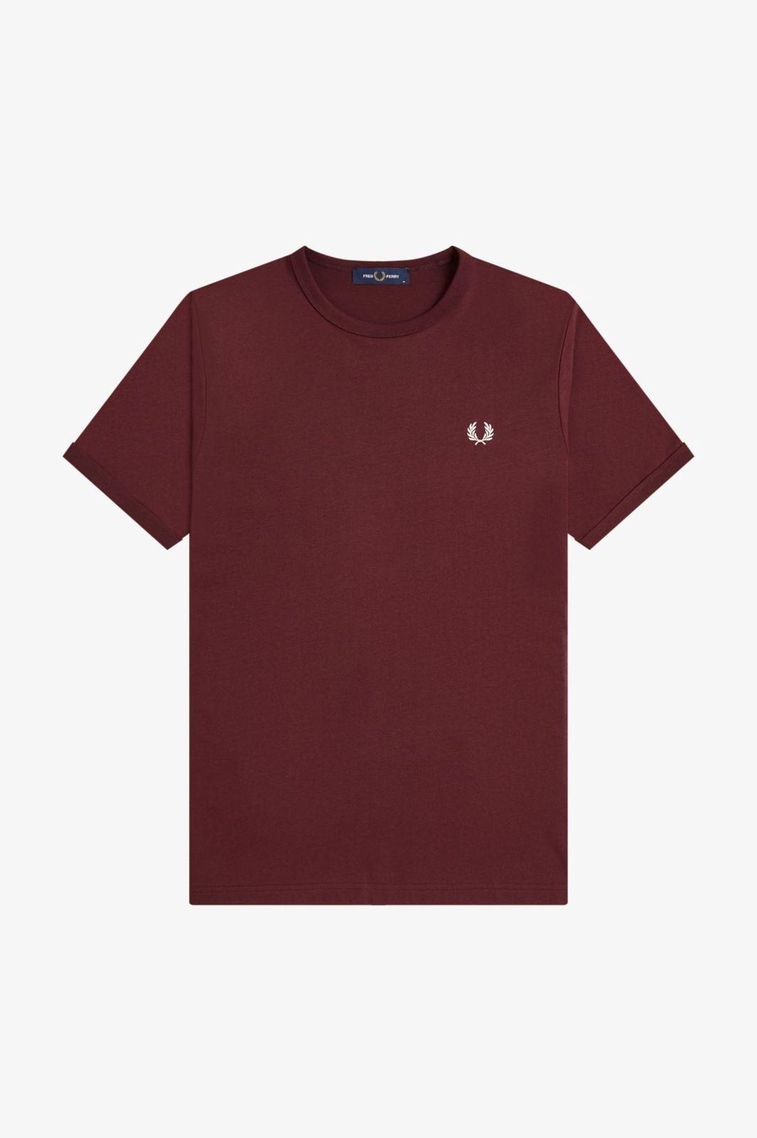 RINGER T-SHIRT-BORDEAUX